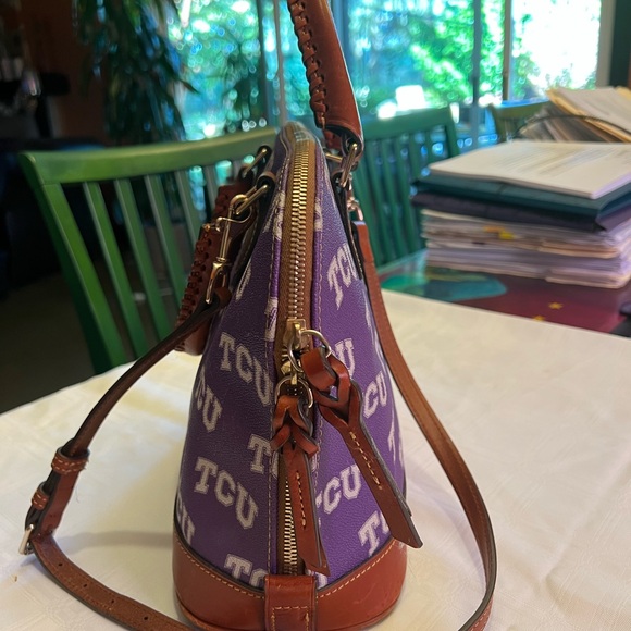 Dooney & Bourke Purple TCU Satchel - Picture 3 of 10